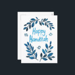 Cartes Pour Fêtes Annuelles Joyeuse aquarelle botanique Hanoukka<br><div class="desc">Dessin doux pour souhaiter à quelqu'un d'hanoukka heureux! Cliquez sur "modifier en utilisant l'outil de conception" pour ajouter votre propre texte. Également disponible en tant que carte de voeux ou téléchargement numérique pour envoyer instantanément par e-mail ou SMS. Consultez ma boutique pour en savoir plus ou faites-moi savoir si vous...</div>