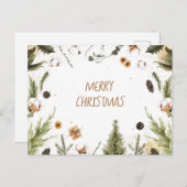 Cartes Pour Fêtes Annuelles Joyeuse aquarelle de Noël (Devant / Derrière)