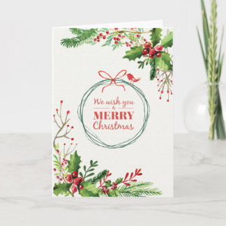 Cartes Pour Fêtes Annuelles Joyeuse aquarelle de Noël peinte mistletoe