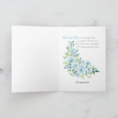 Cartes Pour Fêtes Annuelles Joyeuse Aquarelle de Pâques Bunny Fleurs Bleues (Intérieur)