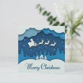 Cartes Pour Fêtes Annuelles Joyeuse calgraphie de Noël Père Noël Sleigh Reinde (Debout devant)