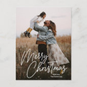 Cartes Pour Fêtes Annuelles Joyeuse calligraphie de Noël Letting Photo (Devant)