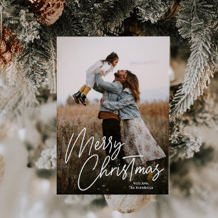 Cartes Pour Fêtes Annuelles Joyeuse calligraphie de Noël Letting Photo