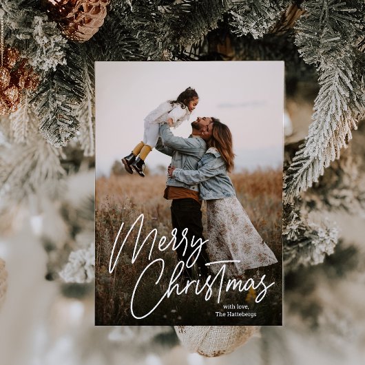 Cartes Pour Fêtes Annuelles Joyeuse calligraphie de Noël Letting Photo