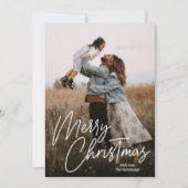 Cartes Pour Fêtes Annuelles Joyeuse calligraphie de Noël Letting Photo (Devant)