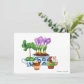 Cartes Pour Fêtes Annuelles Joyeuse Chinoiserie de Pâques & Cupcakes Bunny (Debout devant)