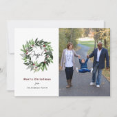 Cartes Pour Fêtes Annuelles Joyeuse couronne de Noël minime photo (Devant)