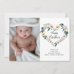 Cartes Pour Fêtes Annuelles Joyeuse couronne d'oeufs de Pâques blanc Photo d