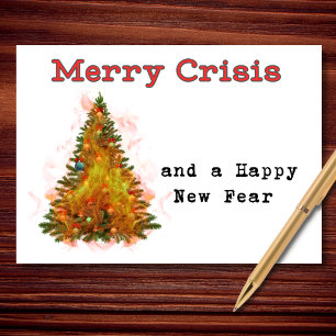 Cartes Pour Fêtes Annuelles Joyeuse Crise & Bonne Nouvelle Peur Humour de Noël