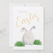 Cartes Pour Fêtes Annuelles Joyeuse Easter Bunny Aquarelle Illustration (Devant)