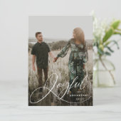 Cartes Pour Fêtes Annuelles Joyeuse Elegance Script Photo Holiday Card (Debout devant)