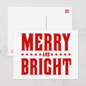 Cartes Pour Fêtes Annuelles Joyeuse et brillante Letterpress Style No. 507 (Devant / Derrière)