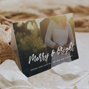 Cartes Pour Fêtes Annuelles Joyeuse et brillante Typographie moderne Photo de 