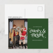 Cartes Pour Fêtes Annuelles Joyeuse et brillante typographie Noël (Devant / Derrière)