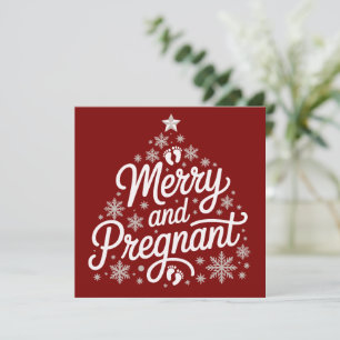 Cartes Pour Fêtes Annuelles Joyeuse et enceinte Maternité Empreintes Grossesse