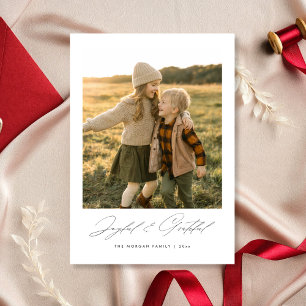 Cartes Pour Fêtes Annuelles Joyeuse et gracieuse photo minimaliste de Noël