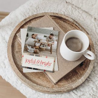 Cartes Pour Fêtes Annuelles Joyeuse et Lumineuse Plaid Hivernal Cosy Photo