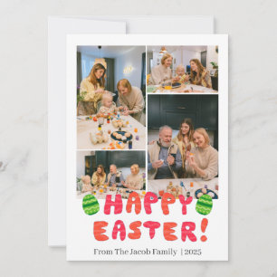 Cartes Pour Fêtes Annuelles Joyeuse famille de Pâques, quatre Pâques collage p