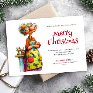 Cartes Pour Fêtes Annuelles Joyeuse femme fantaisiste éditable numérique