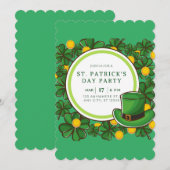 Cartes Pour Fêtes Annuelles Joyeuse fête de la Saint-Patrick Leprechaun & Sham (Devant / Derrière)