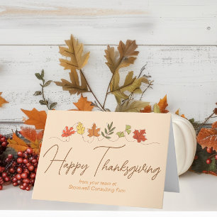 Cartes Pour Fêtes Annuelles Joyeuse fête de Thanksgiving personnalisée Feuille