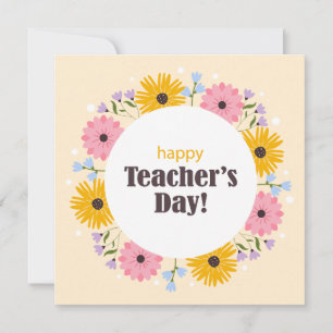Cartes Pour Fêtes Annuelles Joyeuse Fête des Enseignants Fleurs Sauvages