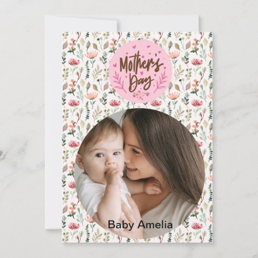 Cartes Pour Fêtes Annuelles Joyeuse fête des mères à la meilleure photo de mam (Devant)