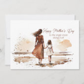 Cartes Pour Fêtes Annuelles Joyeuse fête des Mères à la mère célibataire (Devant)