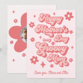 Cartes Pour Fêtes Annuelles Joyeuse fête des Mères à ma Maman Groovy (Devant / Derrière)