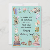 Cartes Pour Fêtes Annuelles Joyeuse Fête des Mères Aquarelle Jardin Floral (Devant)