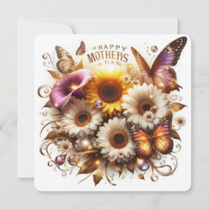 Cartes Pour Fêtes Annuelles Joyeuse Fête des Mères avec des lys calla, des tou