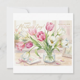 Cartes Pour Fêtes Annuelles Joyeuse fête des Mères avec tout notre amour.