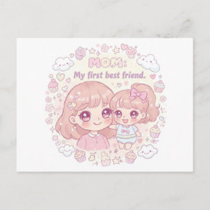 Cartes Pour Fêtes Annuelles Joyeuse fête des Mères avec un design anime mignon