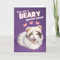 Joyeuse fête des Mères Chat mignon avec un chapeau