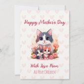 Cartes Pour Fêtes Annuelles Joyeuse fête des mères Chat pastel doux (Devant)