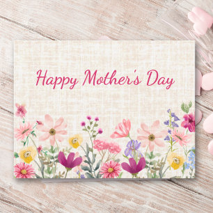 Cartes Pour Fêtes Annuelles Joyeuse Fête des Mères Design Floral de Fleurs Sau