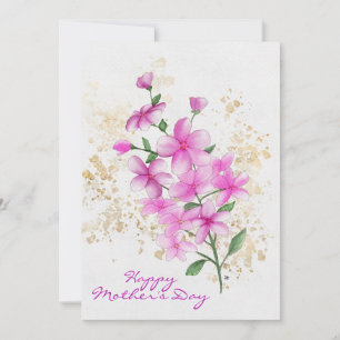 Cartes Pour Fêtes Annuelles Joyeuse fête des mères Fleurs roses Gold Splatter