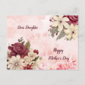 Cartes Pour Fêtes Annuelles Joyeuse Fête des mères Fleurs Rustiques Fille Rose (Devant)