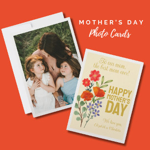 Cartes Pour Fêtes Annuelles Joyeuse Fête des Mères Fleurs sauvages à notre mam