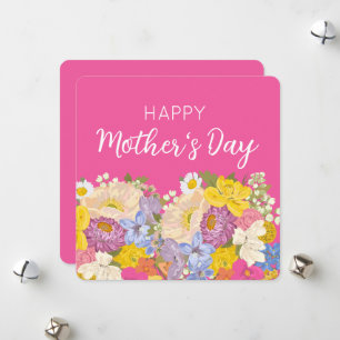 Cartes Pour Fêtes Annuelles Joyeuse fête des Mères Floral Blooms 