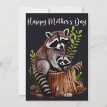 Joyeuse fête des mères Raccoons mignons
