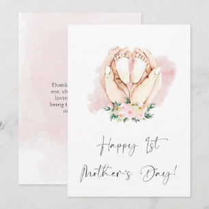 Cartes Pour Fêtes Annuelles Joyeuse Fête des mères rose floral