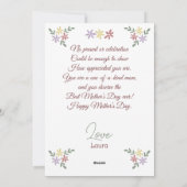 Cartes Pour Fêtes Annuelles Joyeuse fête des mères simple fleur mère et bébé p (Dos)