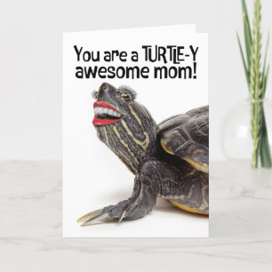 Cartes Pour Fêtes Annuelles Joyeuse Fête des Mères Tortue Drôle Avec Sourire H