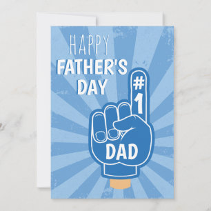Cartes Pour Fêtes Annuelles Joyeuse Fête des Pères Cool Rétro Bleu Meilleur Pa