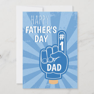 Cartes Pour Fêtes Annuelles Joyeuse Fête des Pères Cool Rétro Bleu Meilleur Pa