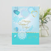 Cartes Pour Fêtes Annuelles Joyeuse fête des Pères ! Couleur bleu moderne (Debout devant)