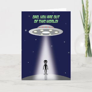 Cartes Pour Fêtes Annuelles Joyeuse fête des pères hors de ce monde UFO Alien 