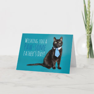 Cartes Pour Fêtes Annuelles Joyeuse fête des pères humour de chat en cravate