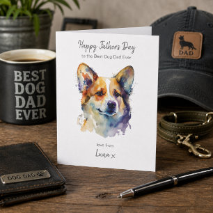 Cartes Pour Fêtes Annuelles Joyeuse fête des pères Meilleur papa de chien Corg